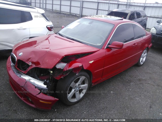 WBABV13444JT22572 - 2004 BMW 325 CI SULEV RED photo 2