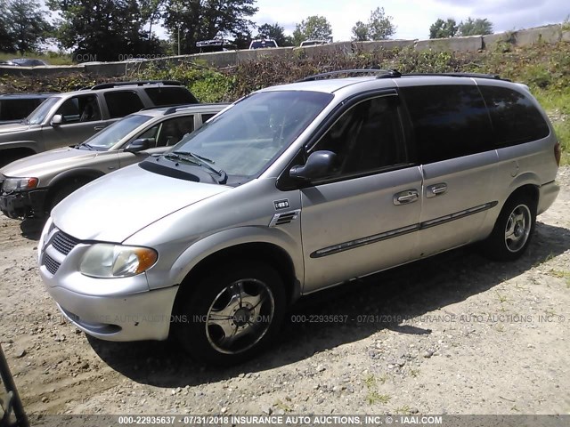 1B4GP44362B656973 - 2002 DODGE GRAND CARAVAN SPORT SILVER photo 2