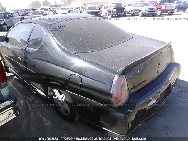 2G1WX15K529256514 - 2002 CHEVROLET MONTE CARLO SS შავი ფოტო 3