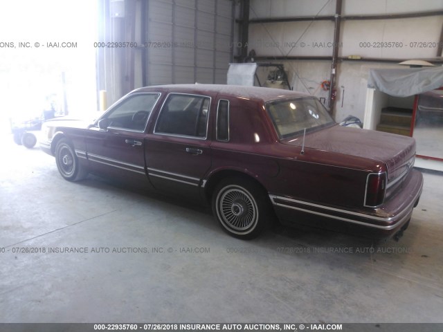 1LNCM81W4MY671466 - 1991 LINCOLN TOWN CAR EXECUTIVE RED photo 3