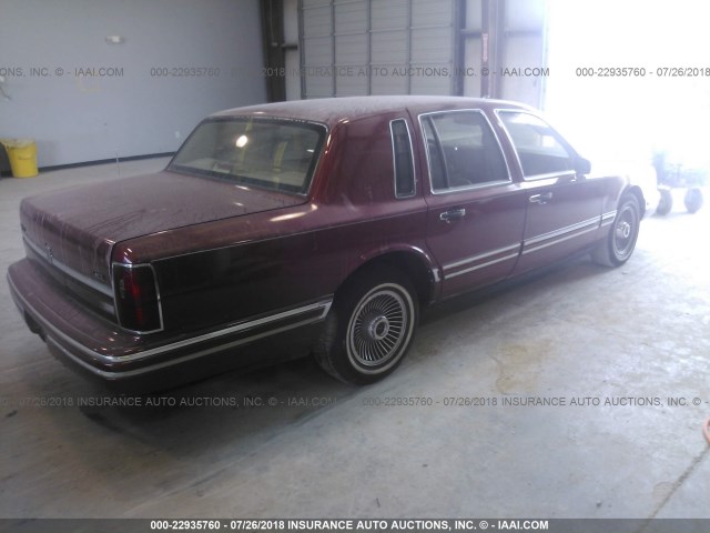 1LNCM81W4MY671466 - 1991 LINCOLN TOWN CAR EXECUTIVE RED photo 4