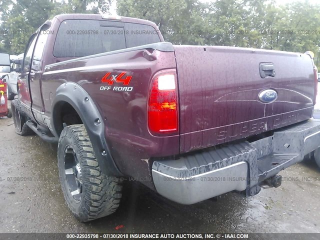 1FTWX31R18EB03771 - 2008 FORD F350 SRW SUPER DUTY MAROON photo 3