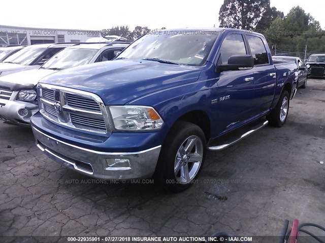 1D3HB13T99S718826 - 2009 DODGE RAM 1500 BLUE photo 2