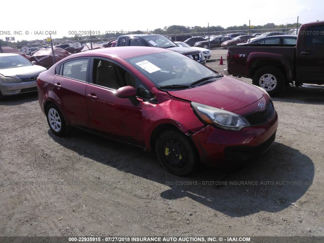 KNADM4A37C6094365 - 2012 KIA RIO LX RED photo 1