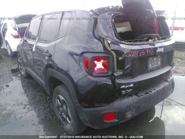 ZACCJBAT0FPC23558 - 2015 JEEP RENEGADE SPORT Սև լուսանկար 3