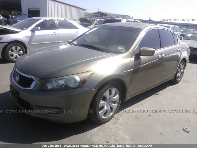 1HGCP36898A019855 - 2008 HONDA ACCORD EXL GOLD photo 2