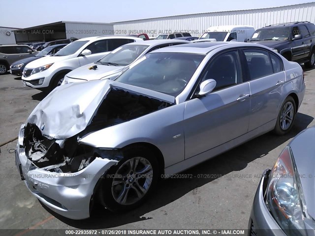 WBAVC53538F009413 - 2008 BMW 328 I SULEV SILVER photo 2