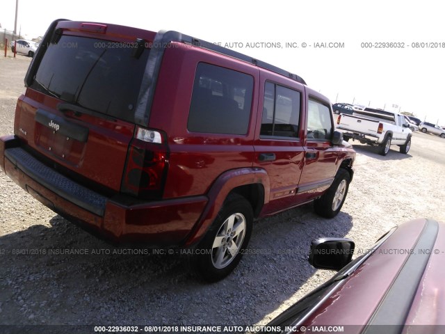 1J8HG48K16C225880 - 2006 JEEP COMMANDER RED photo 4