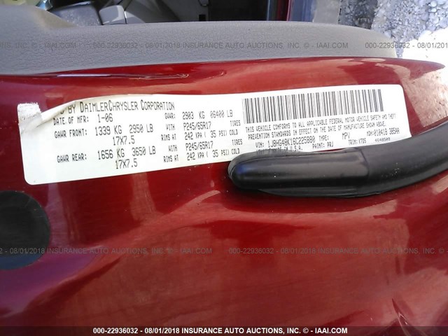 1J8HG48K16C225880 - 2006 JEEP COMMANDER RED photo 9