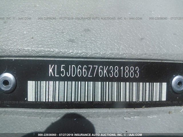 KL5JD66Z76K381883 - 2006 SUZUKI RENO WHITE photo 9