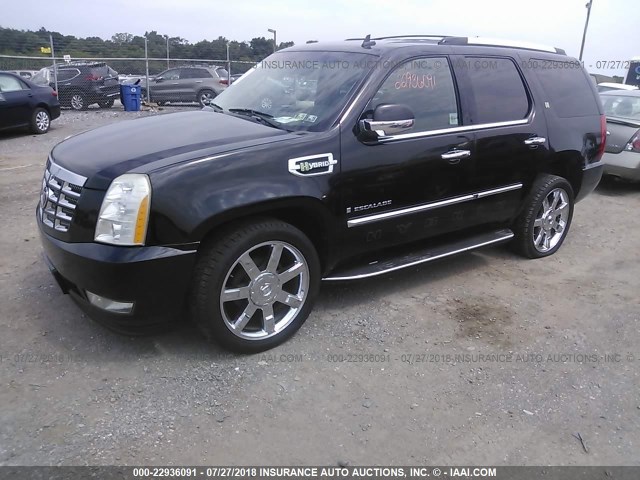 1GYFK43599R133815 - 2009 CADILLAC ESCALADE HYBRID BLACK photo 2