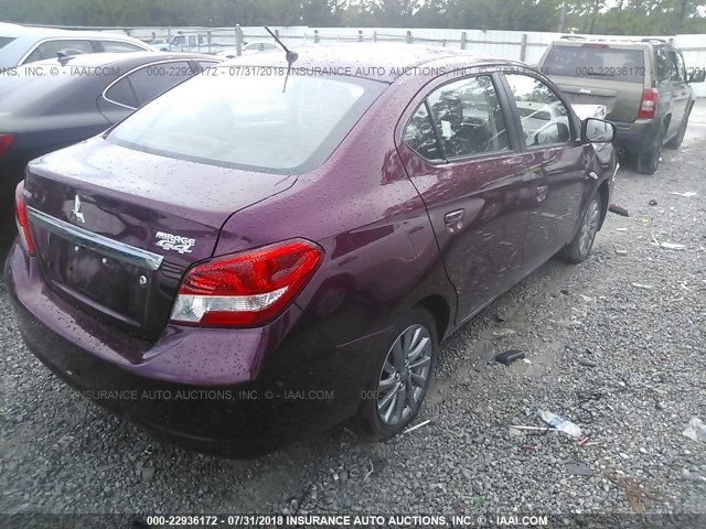 ML32F3FJXJHF04797 - 2018 MITSUBISHI MIRAGE G4 ES Бордовый фото 4