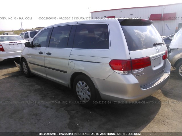 5FNRL38218B053129 - 2008 HONDA ODYSSEY LX SILVER photo 3