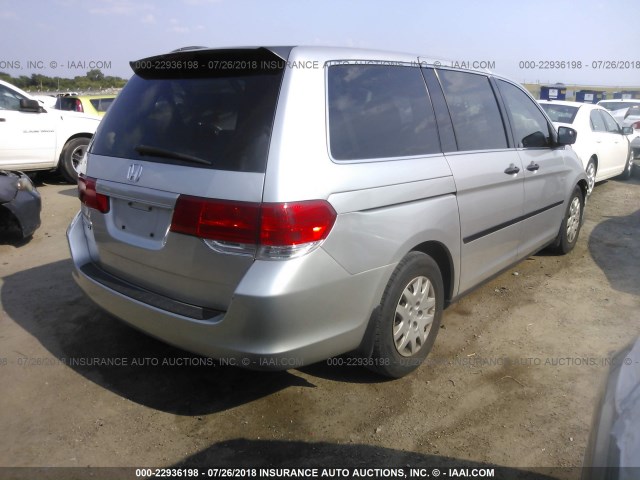 5FNRL38218B053129 - 2008 HONDA ODYSSEY LX SILVER photo 4