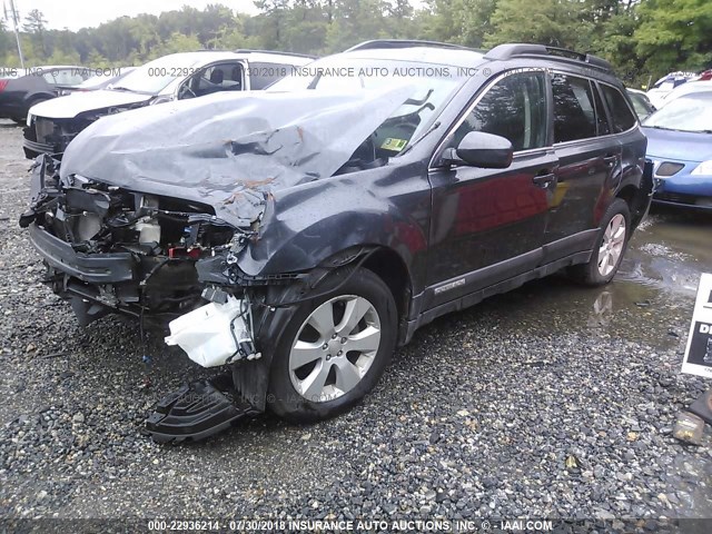 4S4BRBKC9B3342738 - 2011 SUBARU OUTBACK 2.5I LIMITED GRAY photo 2