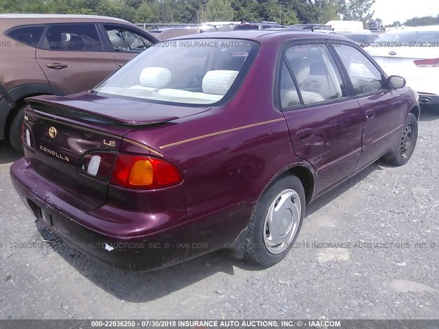 2T1BR18E0WC077566 - 1998 TOYOTA COROLLA VE/CE/LE 红色 照片 4