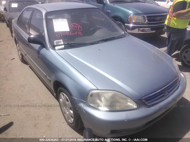 1HGEJ6623YL058372 - 2000 HONDA CIVIC DX BLUE photo 1