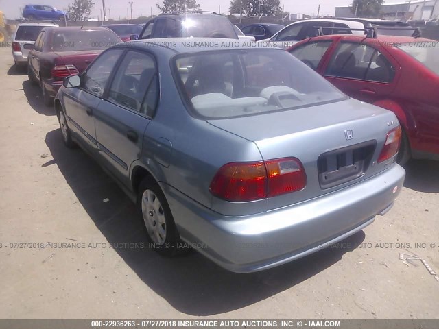 1HGEJ6623YL058372 - 2000 HONDA CIVIC DX BLUE photo 3