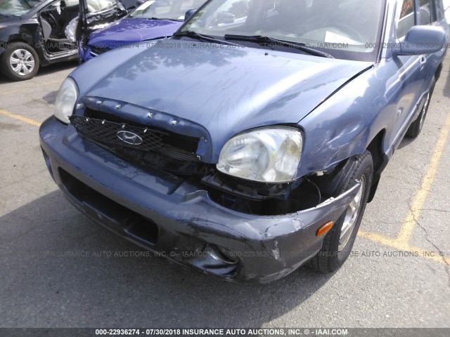 KM8SC73D62U244167 - 2002 HYUNDAI SANTA FE GLS/LX BLUE photo 6