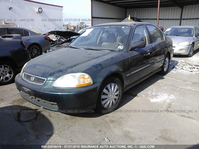 JHMEJ6679VS028481 - 1997 HONDA CIVIC LX GREEN photo 2