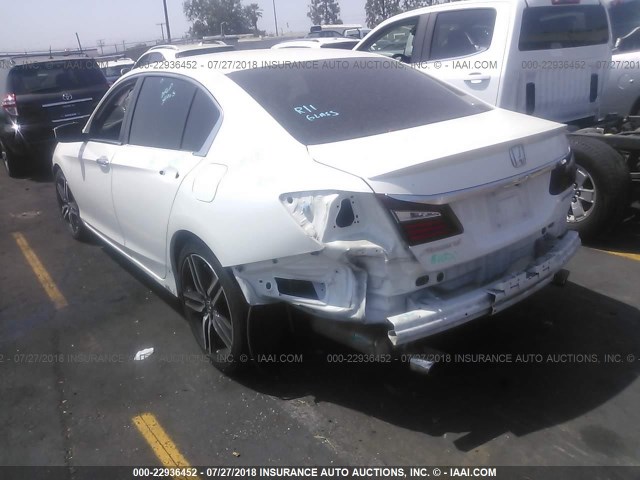 1HGCR2F56GA066348 - 2016 HONDA ACCORD SPORT WHITE photo 3