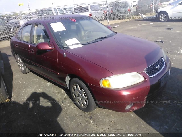 3N1CB51A22L553771 - 2002 NISSAN SENTRA GXE MAROON photo 1