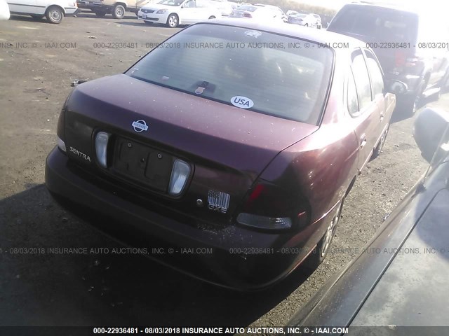 3N1CB51A22L553771 - 2002 NISSAN SENTRA GXE MAROON photo 4