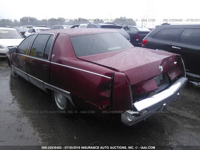 1G6DW52P3SR713967 - 1995 CADILLAC FLEETWOOD BROUGHAM RED photo 3