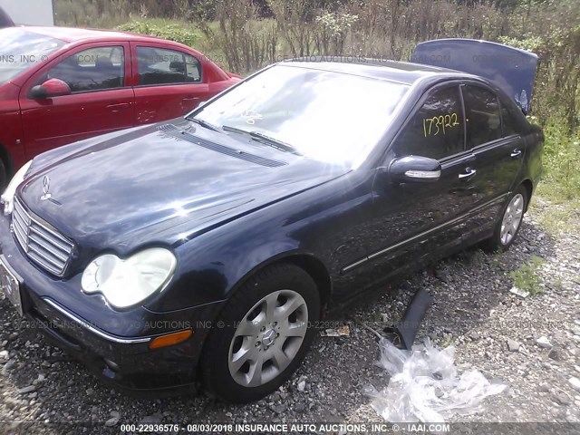 WDBRF92H76F760346 - 2006 MERCEDES-BENZ C GENERATION 2006 280 4MATIC Navy photo 2