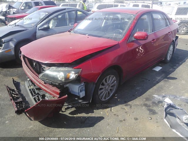 JF1GE606X9G502726 - 2009 SUBARU IMPREZA 2.5I PREMIUM RED photo 2