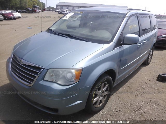 2A8HR54P38R773021 - 2008 CHRYSLER TOWN & COUNTRY TOURING Light Blue photo 2