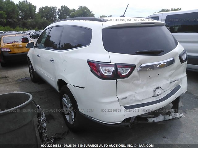 1GNKVGKD1DJ215848 - 2013 CHEVROLET TRAVERSE LT WHITE photo 3