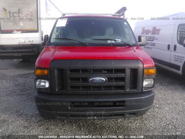 1FTSE3EL1BDB35482 - 2011 FORD ECONOLINE E350 SUPER DUTY VAN RED photo 6