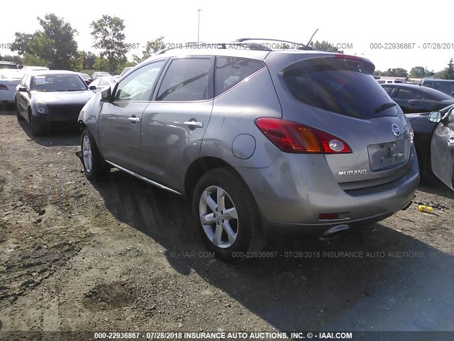 JN8AZ18UX9W023713 - 2009 NISSAN MURANO S/SL GRAY photo 3