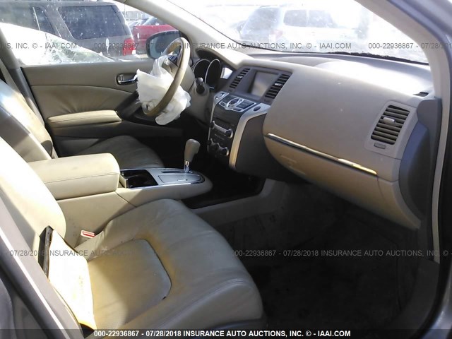 JN8AZ18UX9W023713 - 2009 NISSAN MURANO S/SL GRAY photo 5