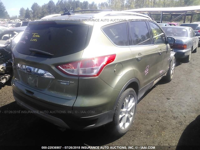 1FMCU9JX2EUB65030 - 2014 FORD ESCAPE TITANIUM GREEN photo 4