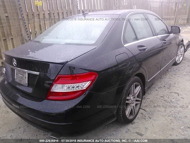 WDDGF56X28F052842 - 2008 MERCEDES-BENZ C 350 BLACK photo 4