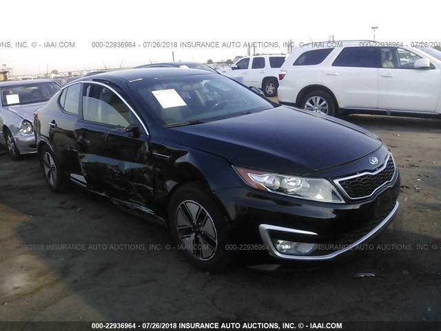 KNAGM4AD4D5054290 - 2013 KIA OPTIMA HYBRID BLACK photo 1