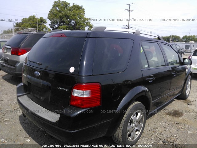 1FMDK03175GA74686 - 2005 FORD FREESTYLE LIMITED BLACK photo 4