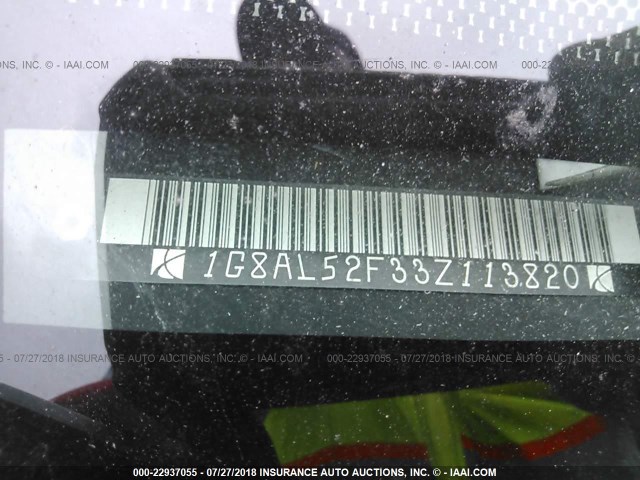 1G8AL52F33Z113820 - 2003 SATURN ION LEVEL 3 WHITE photo 9