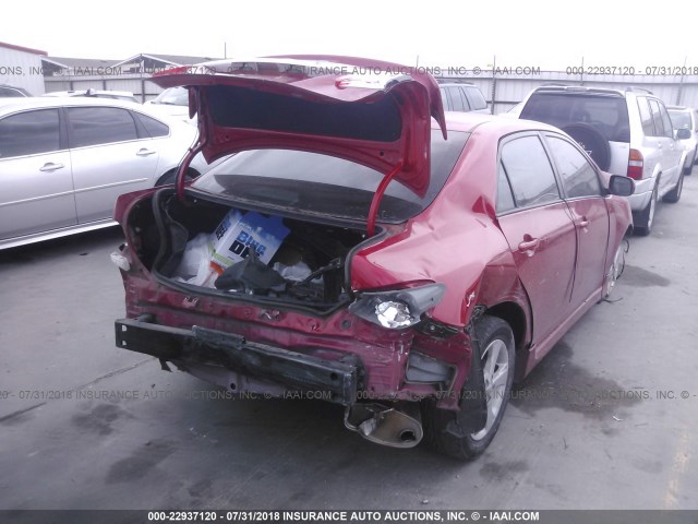 2T1BU4EEXBC677266 - 2011 TOYOTA COROLLA S/LE RED photo 4