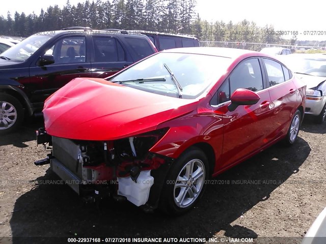1G1BE5SM7H7251827 - 2017 CHEVROLET CRUZE LT RED photo 2
