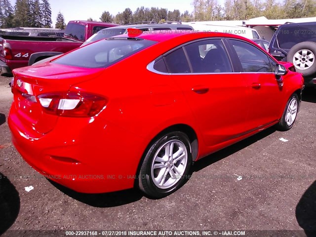 1G1BE5SM7H7251827 - 2017 CHEVROLET CRUZE LT RED photo 4