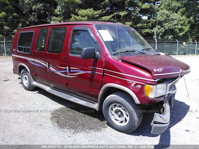 1FDRE14W3XHA85811 - 1999 FORD ECONOLINE E150 VAN RED photo 1