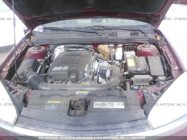 1G1ZT54894F115719 - 2004 CHEVROLET MALIBU LS მუქწითელი ფოტო 10