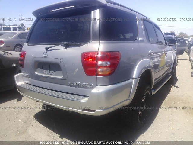 5TDBT48A92S060525 - 2002 TOYOTA SEQUOIA LIMITED SILVER photo 4