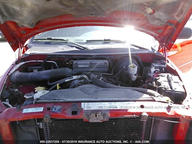 1B7HF13Z21J510573 - 2001 DODGE RAM 1500 RED photo 10