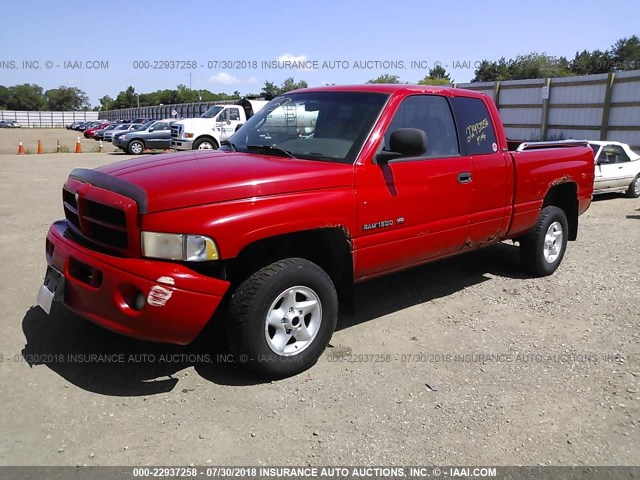 1B7HF13Z21J510573 - 2001 DODGE RAM 1500 RED photo 2