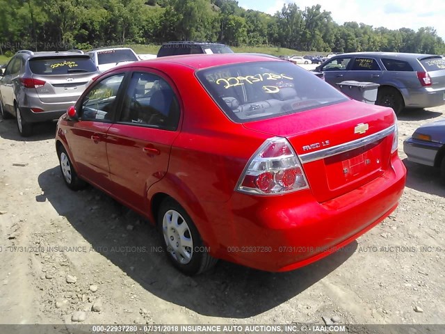 KL1TD56687B112349 - 2007 CHEVROLET AVEO LS RED photo 3