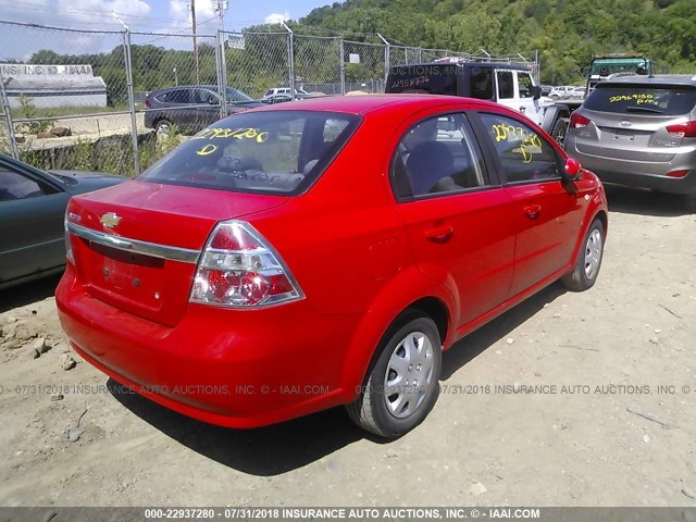 KL1TD56687B112349 - 2007 CHEVROLET AVEO LS RED photo 4